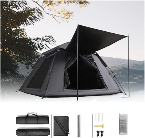 Fast Pop Up 5000 mm Waterproof Dome Tent for 4 Man Hiking Camping