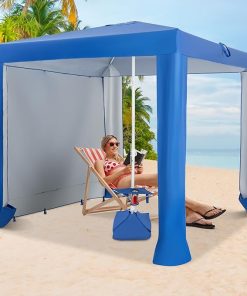 Tangkula 6.6×6.6 Ft Portable Beach Cabana with UPF 50 Sun Protection