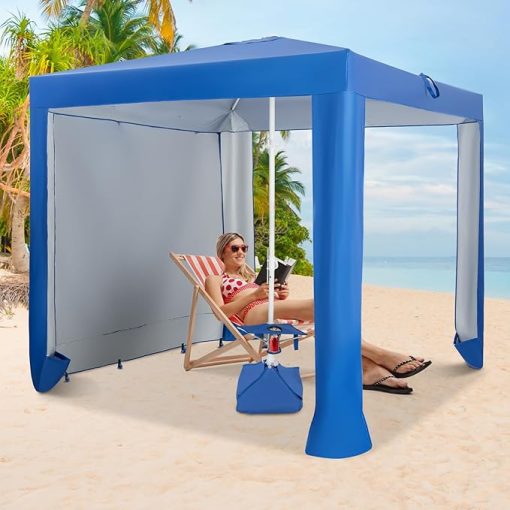 Tangkula 6.6x6.6 Ft Portable Beach Cabana with UPF 50 Sun Protection