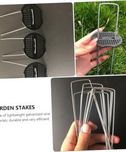 Sturdy U-Shaped Ground Nails Pack for Easy Turf Installation 2