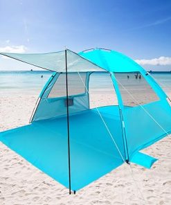 Beach Tent for 1-3 People Anti-UV Portable Shade UPF 50 Plus