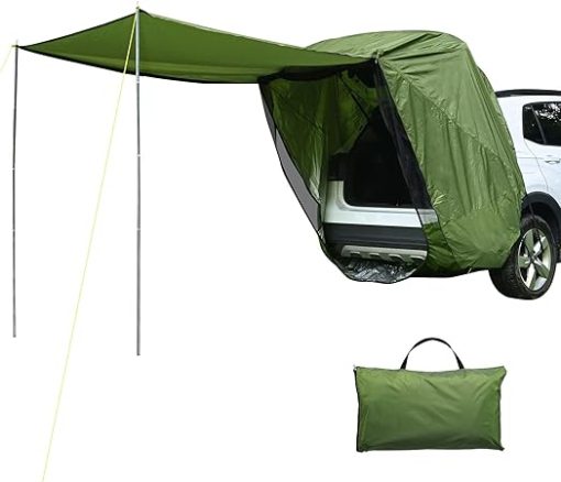 Portable Car Tailgate Shade Awning with Mesh Screen for SUVs