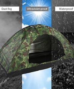 Camouflage 1 Person Dome Tent Portable UV Protection Waterproof 2