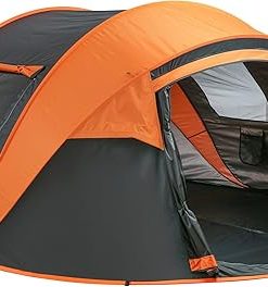 Black and Orange Pop-Up Camping Tent for 5-8 People Easy Setup