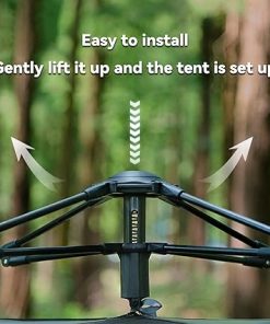 Spacious 4-Person Waterproof Pop-Up Tent for Camping and Hiking 2