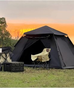 Lightweight 4-Person Camping Tent with 5000mm Waterproof and Sun Protection