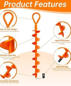 10 Pack Spiral Ground Anchors for Trampolines Screw in Securely 2