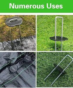 Multipurpose Metal Garden Pegs Set for Ground Cover Control 2