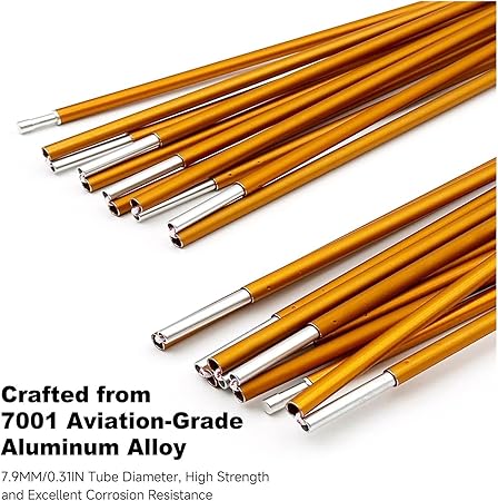 Lightweight 4.4m Aluminum Camping Tent Poles for Outdoor Support 2 Lightweight 4.4m Aluminum Camping Tent Poles for Outdoor Support - Image 2