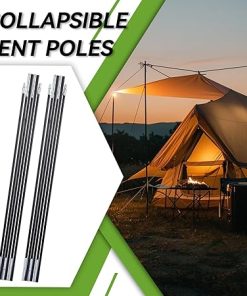 Collapsible Fiberglass Tent Poles Replacement Kit for Camping 130in 2
