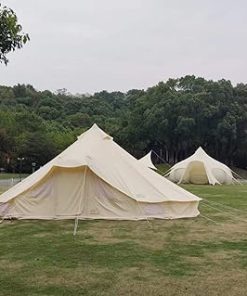 2 in 1 2 Doors Bell Tent White Spacious Durable Camping Tent