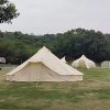 Large 19.68×13.1ft Beige Canvas Bell Tent for Glamping and Camping 4