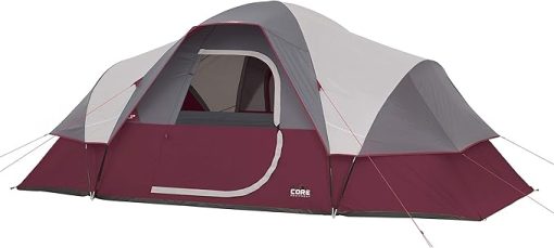 CORE 9 Person Large Multi Room Camping Tent with Storage Pockets