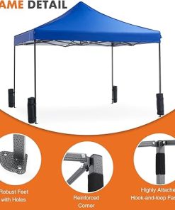 10x10ft Pop Up Canopy Tent Easy Setup Portable Sun Shelter Blue 2