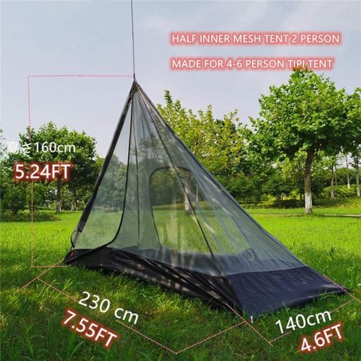 Ultralight Half Mesh Tent for 1-2 Person Camping Trip - Image 2