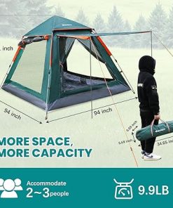 KINGROCK Waterproof Pop Up Camping Tent for 4 People Easy Setup 2