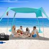 FBSPORT 10x10ft Beach Tent with UPF50+ Sun Shade for Outdoor Fun