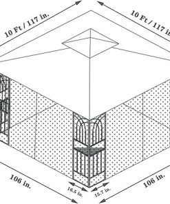 Outdoor Patio Gazebo Canopy Tent with Ventilated Roof and Mosquito Net 2