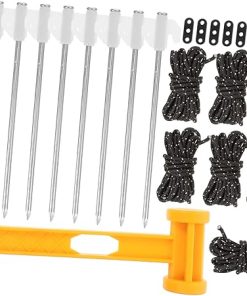 Heavy Duty Camping Tent Stakes with Windproof Ropes for Outdoors