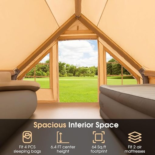 Tangkula Inflatable Camping Tent for 4-6 People with Carrying Bag - Image 2