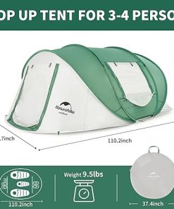 Naturehike 3-4 Person Pop Up Tent Easy Setup for Camping Hiking 2