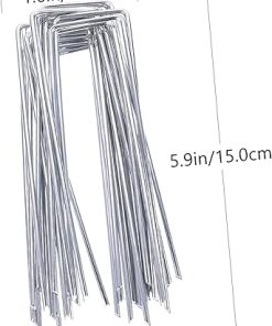 50 U-Shaped Ground Nails for Camping Outdoor Metal Garden Stakes 2