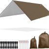 Durable Outdoor Awning Post Set with Iron Construction, 236.2″ x 96.5″ 3