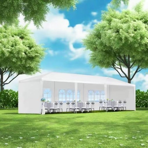 Outdoor Party Tent 10x30ft with 5 Side Walls and 2 Zippered Doors