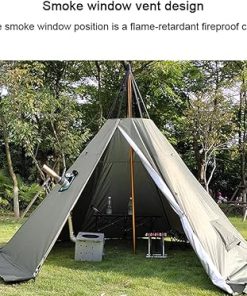 Warm Double Layer Teepee Tent for Hiking and Camping Outdoor Use 2
