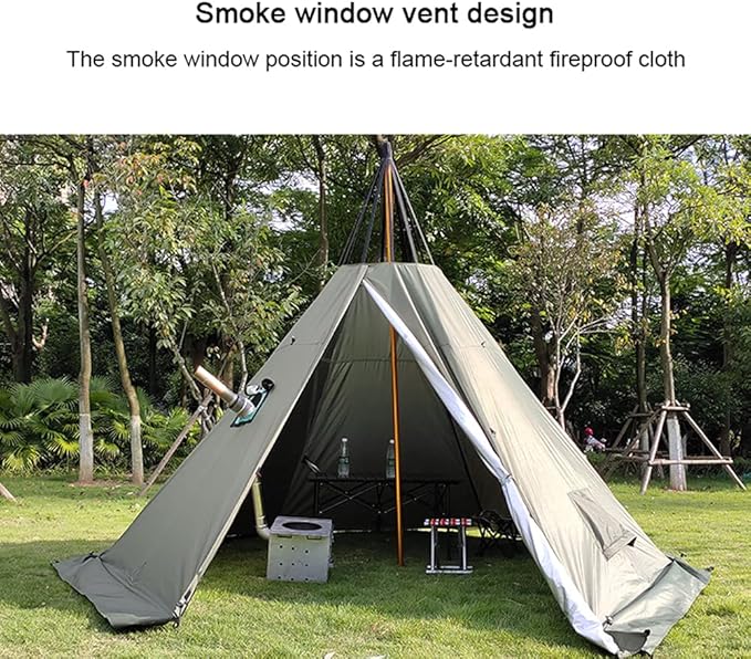 Waterproof Canvas Bell Tent with Stove Jack for All Season Camping 2 Waterproof Canvas Bell Tent with Stove Jack for All Season Camping - Image 2