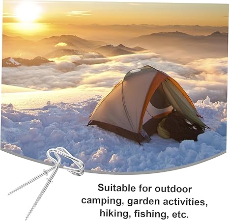 Metal Tent Pegs Spiral Stakes for Ice Fishing and Camping Accessories 2 Metal Tent Pegs Spiral Stakes for Ice Fishing and Camping Accessories - Image 2