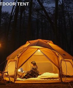 Large Hexagon Camping Tent for 3-5 People Instant Sun Shelter 2