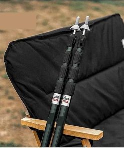 BCcamping Player’s First Choice Thicken Aluminum Alloy Tent Pole Adjustable Tent Support Rods Beach Shelter Tarp Awning Poles Accessories Camping Bracket(2.3M Black 2PCS) 2