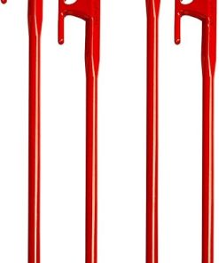 Big Bertha Heavy Duty 12 Inch Tent Stakes for Camping 4-Pack Red