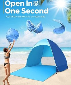 Automatic Beach Tent for 1-3 Persons UPF 50+ Waterproof Sun Shelter 2