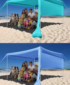 10x10FT Beach Canopy Tent Shade with Sidewalls Windproof Water Resistant