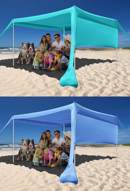 10x10FT Beach Canopy Tent Shade with Sidewalls Windproof Water Resistant