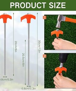 Zonon 30 Pack Heavy Duty Screw in Tent Stakes for Camping and Garden 2