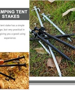 Heavy Duty 6pcs Metal Tent Stakes for Camping Canopy Ground Support 2