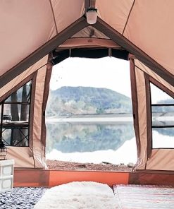Cotton Retro Inflatable Tent for Family Camping and Outdoor Adventures 2