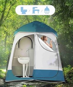 Portable Double Privacy Shower Tent for Outdoor Camping Use 2
