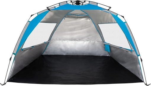 E Z UP Wedge Portable Beach Tent with Roll Up Windows and Storage - Image 2