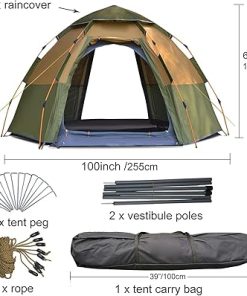 Automatic 3-4 Person Pop-up Camping Tent for Family Hiking 2