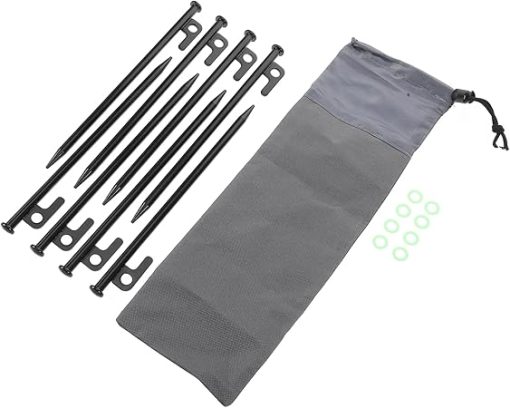 Sturdy Steel Tent Pegs with Glow Ring for Camping and Fishing