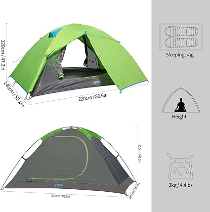 Himalaya 2 Person Waterproof Camping Tent for Easy Outdoor Setup 2 Himalaya 2 Person Waterproof Camping Tent for Easy Outdoor Setup - Image 2