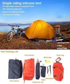 Windproof 2-Person Camping Tent Portable for Hiking and Festivals 2