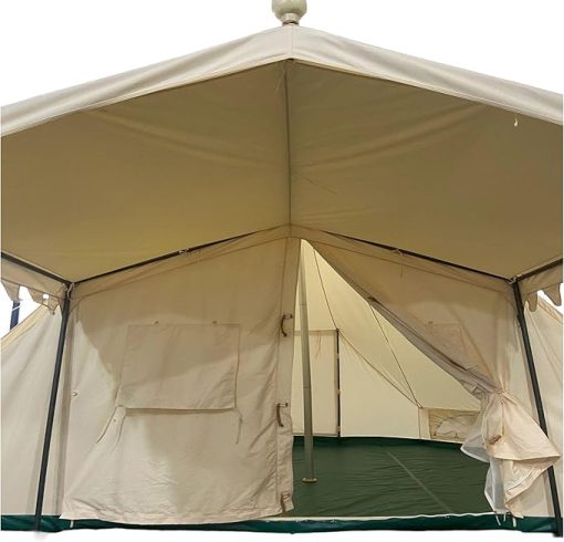 British Bell Tent with 8.53ft * 6.56ft Porch (Beige) – Spacious, Durable & Stylish for Camping, Glamping, and Outdoor Adventures - Image 2
