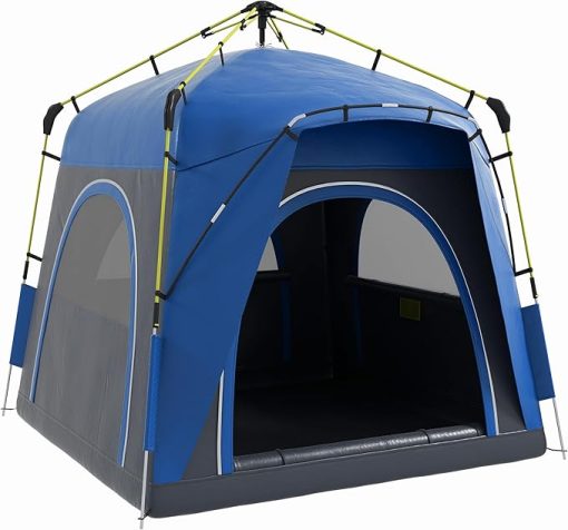 4 Person Pop Up Camping Tent Quick Setup Family Tent with Carry Bag