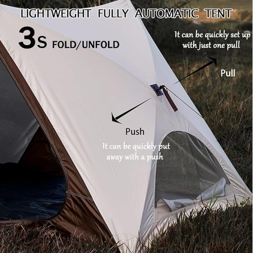 Pop Up Tent Camping Tent That Can Be Quickly Set Up and is Suitable for 3 to 5 People & Spacious Design,Lightweight Water-Resistant Mosquito Prevention Tent for Family/Kids/Outdoor Enthusiasts - Image 2