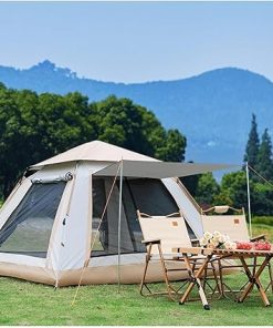 Waterproof Popup Tent for 4 People Easy Setup Sturdy Camping Gear